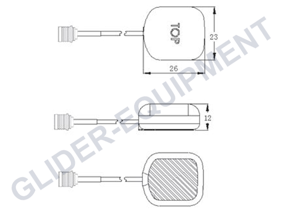 Trig TA50 kompakte GPS antenna QMA(M) 100cm/39\'\' [02171-00]